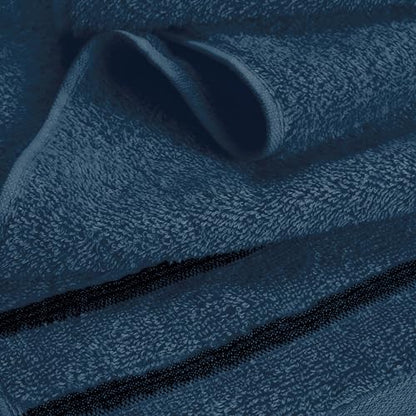 MyOwn Ultra Soft 6 Pack Cotton Towel Set, Contains 2 Bath Towels 28x55 inch, 2 Hand Towels 16x24 inch & 2 Wash Coths 12x12 inch, Ideal Everyday use, Compact & Lightweight - Mineral Blue, 71660 - color: Mineral Blue, size: 6-Piece Towel Set