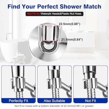 Shower Head Holder All Metal Handheld Shower Head Bracket,Adjustable Shower Spray Holder,Wall Mount Shower Wand Bracket,Chrome Finish