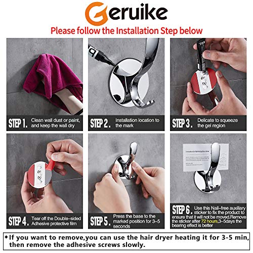 Adhesive Coat Hooks Stainless Steel Self Adhesive Robe Towel Bathroom Kitchen Wall Hook No Screws Damage Free