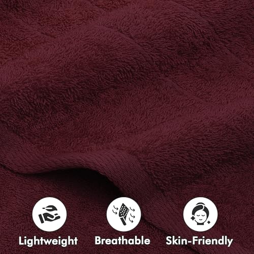 Bath Sheets – 550 GSM Extra Large Bathroom Sheet Set – Pack of 2 Jumbo Towels Burgundy (71x35in) – 100% Ring Spun Cotton Soft Quick Dry Large Bath Towels for Adults Hotel Spa Bathroom Use - color: Burgundy, size: Bath Sheets