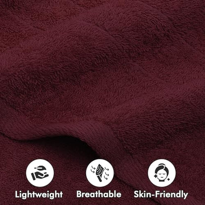 Bath Sheets – 550 GSM Extra Large Bathroom Sheet Set – Pack of 2 Jumbo Towels Burgundy (71x35in) – 100% Ring Spun Cotton Soft Quick Dry Large Bath Towels for Adults Hotel Spa Bathroom Use - color: Burgundy, size: Bath Sheets