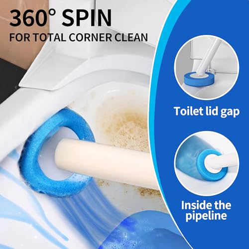 Disposable Disposable Toilet Bowl Cleaner Brush, Toilet Brush and Holder Set with Refills, Bathroom Cleaning Supplies (32 Replacement Heads) - color: 32 Replacement Heads