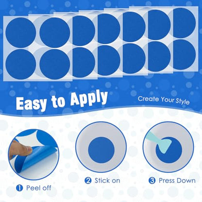 S&X 24 Pcs Non Slip Shower Stickers (Large 4" Round), Blue Anti Slip Grip Decals, High Traction Bathtub Dots, Durable Grit Stickers for Kids & Family Safety with Scraper - color: Blue, size: Round
