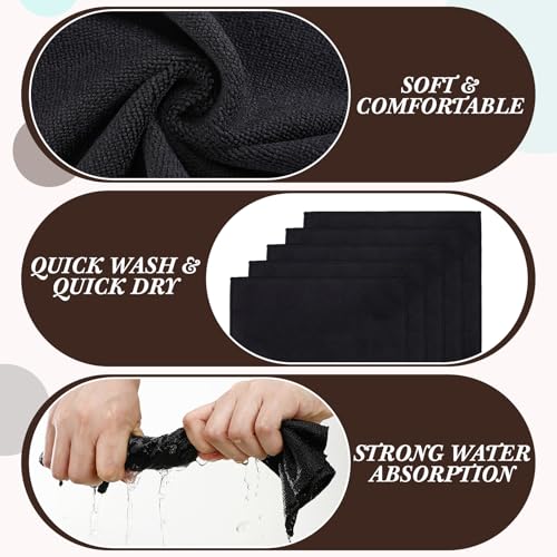 Newwiee 40 Pcs Face Wash Cloths,12 x 12 Inch,Black - color: Black, size: 1 Count (Pack of 40)