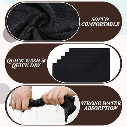 Newwiee 40 Pcs Face Wash Cloths,12 x 12 Inch,Black - color: Black, size: 1 Count (Pack of 40)