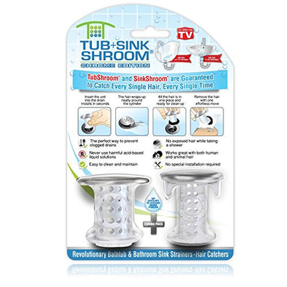 TubShroom and SinkShroom Drain Protectors Hair Catchers for Bathtubs and Sinks, Chrome - color: Chrome