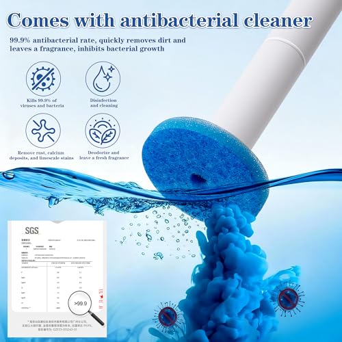 Pack of 40 disposable toilet brush refills, designed exclusively for automatic pop-up toilet brushes. Toilet brush refills (Ocean Scent). Not compatible with electric toilet brushes. (40 blue refills) - color: 40blue