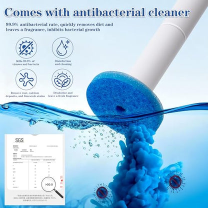 Pack of 40 disposable toilet brush refills, designed exclusively for automatic pop-up toilet brushes. Toilet brush refills (Ocean Scent). Not compatible with electric toilet brushes. (40 blue refills) - color: 40blue