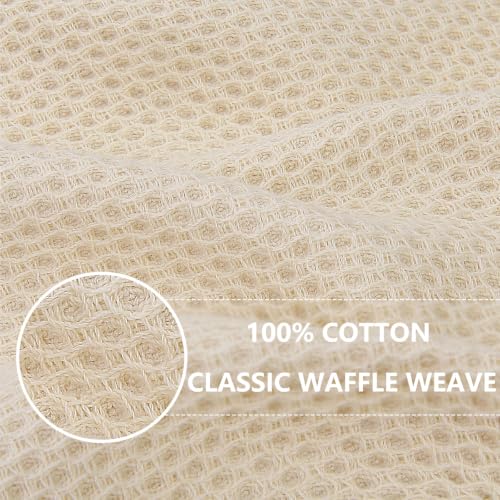 Homaxy 100% Cotton Waffle Weave Kitchen Dish Cloths, 9-Pack, Beige | Ultra Soft Absorbent Dish Towels, Quick Drying Dish Rags with Hanging Loop, 12 x 12 Inches - color: Beige, size: 12 x 12 - 9 Pack
