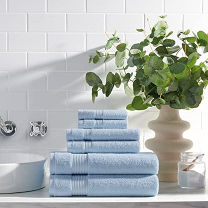Arkwright Bath Washcloths 12 Pack - Super Soft 100% Cotton, 600 GSM Quick Dry & Absorbent, Luxury Face & Body Wash Cloth Towels for Hotels, Spa, and Vacation Rentals, Misty Blue - color: Misty Blue