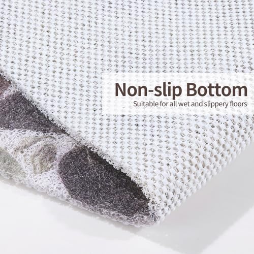Hombys Non Slip Shower Mat 27x27 in, Shower Floor Mats with Drain Hole, Secure PVC Loofah Mat, Boho Coffee Pebble - color: Coffee Pebble, size: 27" x 27" (Rectangular)