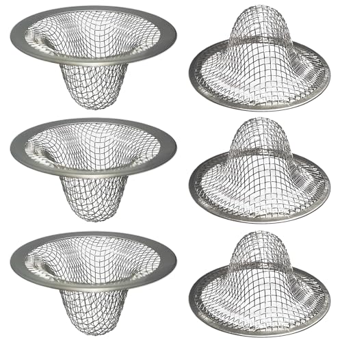 Seatery 1.0" Bathroom Sink Drain Strainers, 6PCS Drain Hair Catchers for Laundry, Mop Pool, Utility, Slop, RV Sink, Stainless Steel Drain Filter - style: Strainer-6PCS