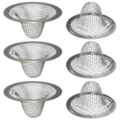 Seatery 1.0" Bathroom Sink Drain Strainers, 6PCS Drain Hair Catchers for Laundry, Mop Pool, Utility, Slop, RV Sink, Stainless Steel Drain Filter - style: Strainer-6PCS
