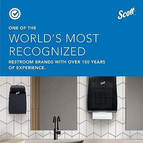 Scott Professional High-Capacity Skin Care Dispenser, Black (92145) | Manual Dispensing, Wall Mounted, 1.0 L Capacity, High-Capacity Design, Compatible with Scott Skin Care Refills