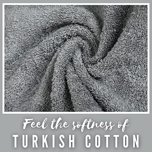 Personalized Towels, Hotel & Spa Quality, Super Soft, Highly Absorbent, Bathroom Sets, 100% Cotton Monogrammed towels 6 Piece Towel Set, Includes 2 Bath Towels, 2 Hand Towels, 2 Washcloths, Grey - color: Grey, size: 6 Pieces Towel Set