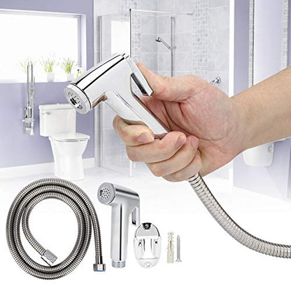 Toilet Sprayer, Handheld Bidet Sprayer Set G1/2in Bidets Handheld Bidet, ABS+Stainless Steel for Bathroom Bathroom Fixtures Toilet Bidet Supplies