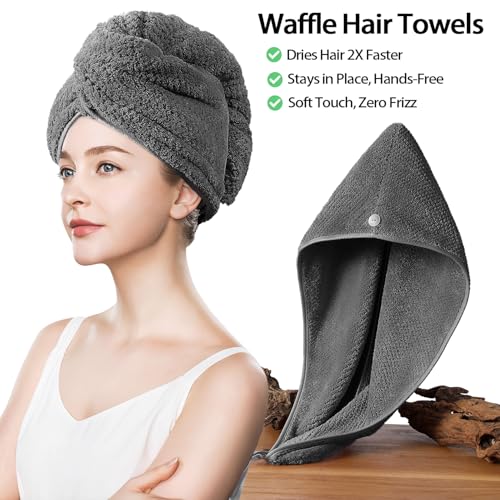 Bath Towel Set of 8,Large Bath Sheets 35"x70"-Charcoal Gray | Super Soft Microfiber, Lint Free & Quick Dry Towels for Bathroom,Gym,Hotel–2 Bath,2 Hair,2 Hand,2 Washcloths - color: Charcoal Gray, size: 8Piece Towel Set