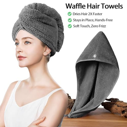 Bath Towel Set of 8,Large Bath Sheets 35"x70"-Charcoal Gray | Super Soft Microfiber, Lint Free & Quick Dry Towels for Bathroom,Gym,Hotel–2 Bath,2 Hair,2 Hand,2 Washcloths - color: Charcoal Gray, size: 8Piece Towel Set
