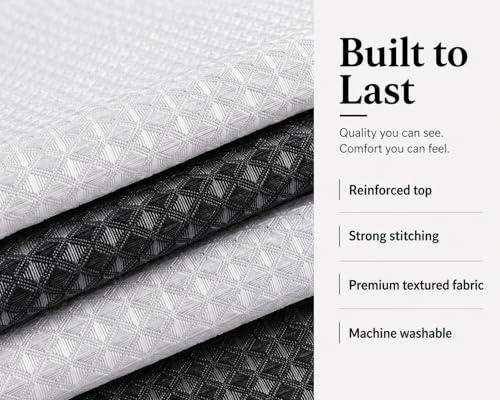 Dainty Home Ombre Waffle Weave Shower Curtain 70 x 72 Black Textured Fabric Shower Curtain, Hotel Style Waffle Weave Bathroom Curtain, Water Resistant Polyester Ombre Shower Curtain - color: Textured Black