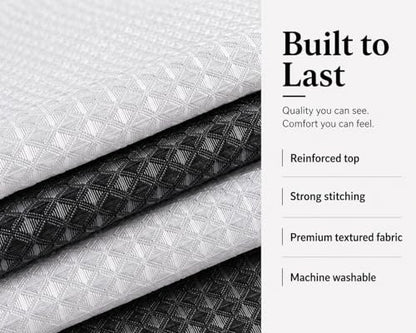 Dainty Home Ombre Waffle Weave Shower Curtain 70 x 72 Black Textured Fabric Shower Curtain, Hotel Style Waffle Weave Bathroom Curtain, Water Resistant Polyester Ombre Shower Curtain - color: Textured Black