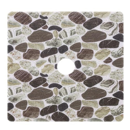 Hombys Non Slip Shower Mat 27x27 in, Shower Floor Mats with Drain Hole, Secure PVC Loofah Mat, Boho Coffee Pebble - color: Coffee Pebble, size: 27" x 27" (Rectangular)