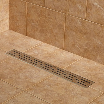 Signature Hardware 415626 Effendi 18" Linear Shower Drain with Flange - Brushed Stainless Steel