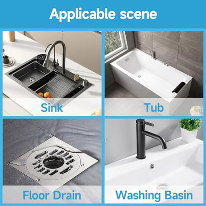VIVIDLY 50 Pack Disposable Shower Drain Hair Catcher Stickers for Home | No scrubbing required after use, catches human & pet hair easily, fits bathroom kitchen tub & sink