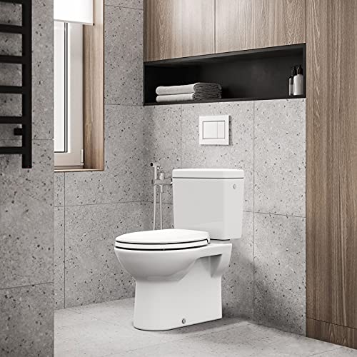 17" Round Toilet Seat Soft Close,Potty Training Seat,Toilet Lid Cover Quiet-Close,Easy-Clean Surface Round Seat,Thickened Durable PP Plastic,Single Magnet Designed,White,17.1"LX14.2"W - color: White, size: 17" Round
