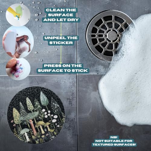 Handmade NON SLIP BATHTUB STICKERS, 28 PCS Enchanted Forest, Alternative to Bath Mat, Waterproof Adhesives, Anti Slip Shower Stickers, Tubs, Stairs - Safety Tub Non Slip Stickers