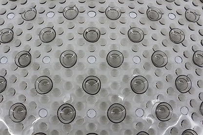 Splash Home Bubble Bathtub Mat Non-Slip, Shower Mat with 167 Suction Cups and Drain Holes Bath Mat for Tub, 27 L x 15 W Inches, Machine Washable, PVC - Grey