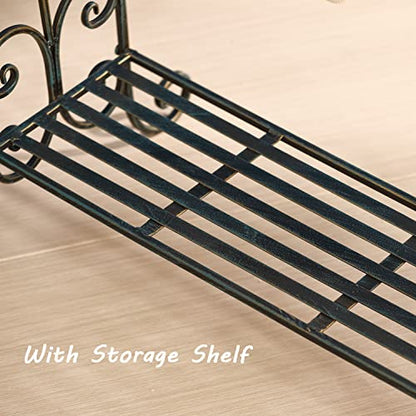 Standing Towel Rack for Bathroom,3-Tier Floor Freestanding Towel Racks with Storage Shelf,Antique Towel Holder Stand-21.75”×13”×38” - color: Retro Black