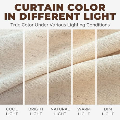 3 in 1 Linen Shower Curtain with Liner and 12 Double Glide Hooks 72 x 72 | Thick linen-poly blend, detachable waterproof liner, smooth-glide hardware, textured boho finish for a complete setup