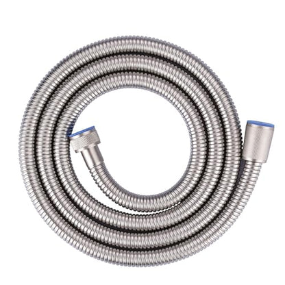 63" Shower Hose, Stainless Steel Shower Head Hose, Brushed Nickel | Stainless Steel Material, Stretchable Design, Tangle-Free Design, Double Buckle Design, Handheld Shower Hose for Bathroom - color: Brushed Nickel, size: 63inch