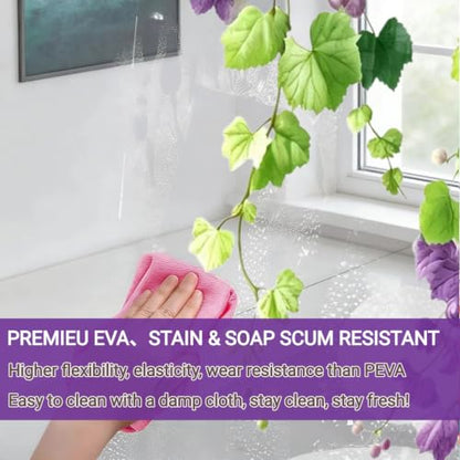 Clear Grape Shower Curtain Liner, Purple Plastic Transparent Pretty Shower Curtains for Bathroom, 72x72 Weighted Magnetic Shower Curtain Set with 12 Hooks - color: Clear Grape, size: 72"W x 72"L (Pack of 1)