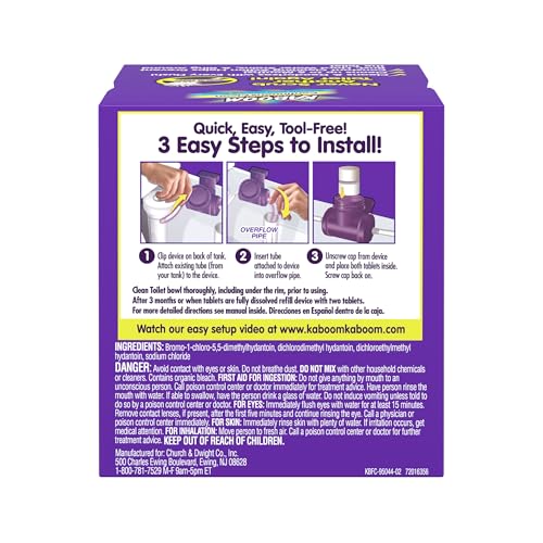 Kaboom Scrub Free! Toilet Bowl Cleaner System with 2 Refills | Continuous Toilet Bowl Cleaner, Scrub Free, Safe for Septic Systems - style: Continuous Clean System