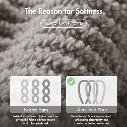 Madison Park 100% Zero Twist Cotton 4 Piece Bathroom Bath Towels, Grey | 30" x 56" Large Shower Towels, 500 GSM Diagonal Ribbed, Soft, Quick Dry, Highly Absorbent, Durable, Modern, OEKO TEX - color: Grey, size: 4 Piece Bath Towel Set