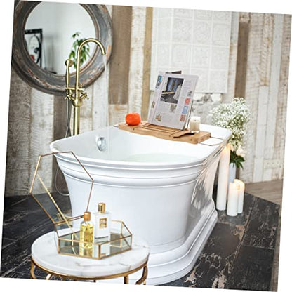 Expandable Bamboo Bathtub Shelf Bath Tray for Tubs Storage Organization