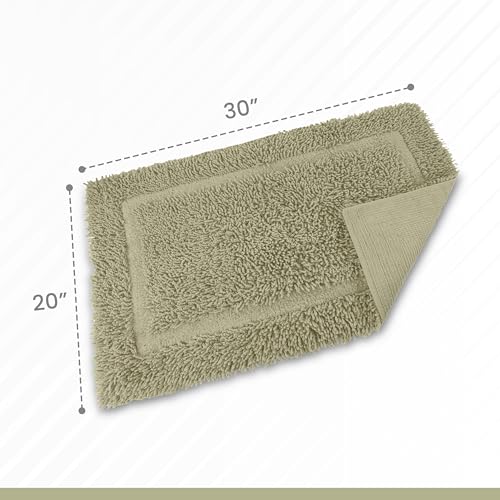 Martex Ringspun Bath Rug, 20" x 30", Sea Green | 100% Cotton, Super Soft, Super Absorbent, Non-Slip, Quick Drying - color: Sea Green
