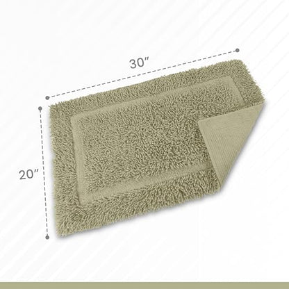 Martex Ringspun Bath Rug, 20" x 30", Sea Green | 100% Cotton, Super Soft, Super Absorbent, Non-Slip, Quick Drying - color: Sea Green