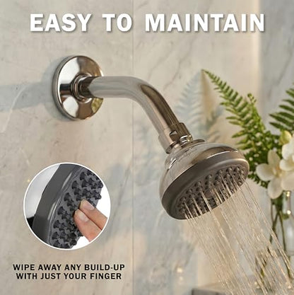Aqua Elegante Pressure Boosting Shower Head - 1.8 GPM - Polished Chrome | 3 Inch Wall Mount, Water Saving Showerhead, Best For Low Flow Showers With Anti-Clog Nozzles & Adjustable Brass Fitting - color: Polished Chrome, size: 1.8 GPM