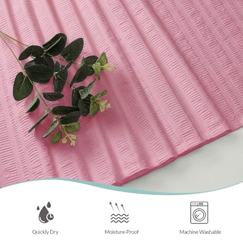 Aiyufeng Moga Bright Pink Fabric Shower Curtains for Bathroom - Hotel Spa Polyester Cloth Bath Curtain with 12 Holes, 72x72, Machine Washable, Bright Pink - color: Bright Pink, size: 72"W x 72"L (Pack of 1)