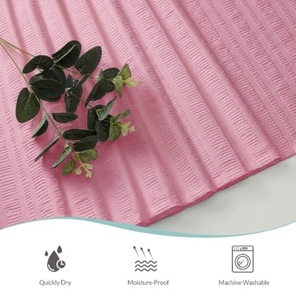 Aiyufeng Moga Bright Pink Fabric Shower Curtains for Bathroom - Hotel Spa Polyester Cloth Bath Curtain with 12 Holes, 72x72, Machine Washable, Bright Pink - color: Bright Pink, size: 72"W x 72"L (Pack of 1)