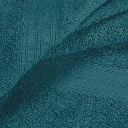 BOUTIQUO 6 Pack Cotton Towel Set, Contains 2 Bath Towels 27x54 inch, 2 Hand Towels 16x24 inch & 2 Wash Coths 12x12 inch, Ideal Everyday use, Ultra Soft Compact & Lightweight - Teal - color: Teal, size: 6 Piece Towel Set