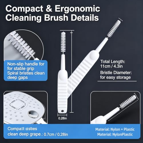 Shower Head Cleaning Brush for Small Holes, Multifunctional Shower Head Cleaner Tool Anti-Clogging Nozzle, Showerhead Cleaning Brushes Picks for Household Bathroom (20Pcs) - color: 20pcs