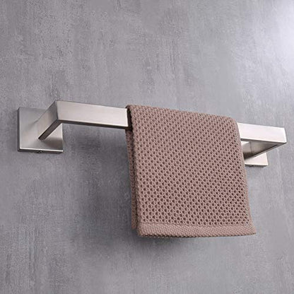 TASTOS 16 Inch Towel Bar Rack Brushed Nickel, Stainless Steel Modren Square Towel Holder for Bathroom Kitchen Wall Mounted - color: Brushed Nickel, size: 16 Inch
