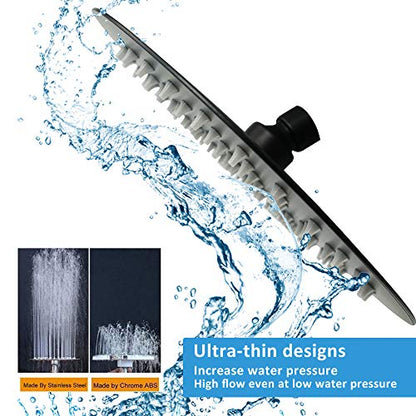 NearMoon Rain Shower Head, Ultra-Thin Design-Pressure Boosting, Awesome Some Experience, High Flow Stainless Steel Rainfall Head (8 Inch,Matte Black) - color: Matte Black, size: 8 Inch