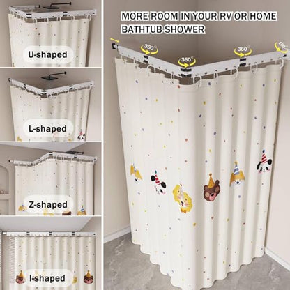 Shower Curtain Rod, 69 Inches, Chrome, Metal, Wall Mounted, Metallic Uncoated Metal - color: white, size: 69IN+8IN