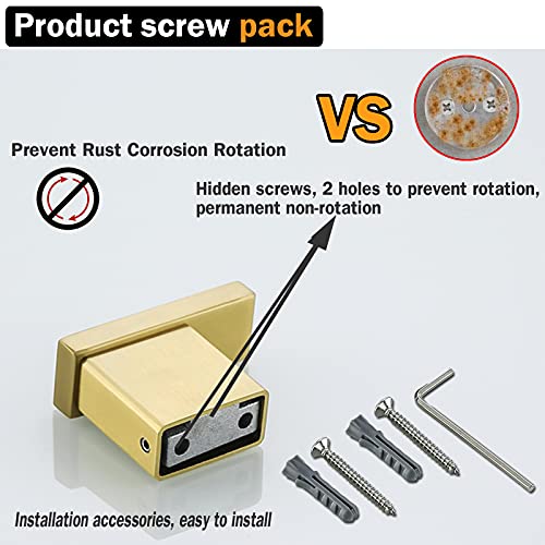 RANDOM Brushed Gold Towel Hook Modern Steel Clothes Rack Wall Mounted Coat Robe Clothes Hook for Bathroom Kitchen Home Garage 304 Stainless Steel Wall Hook 2 Pack 96009-8BG. - color: Single Hook-Brushed Gold