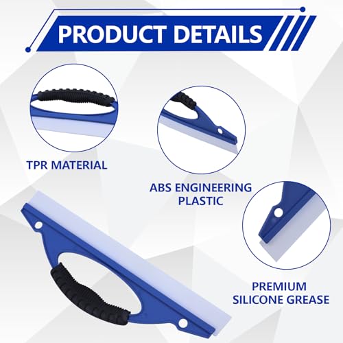 Hovom 2PCS Silicone Squeegee for Car Wash, Squeegee Car Dryer with Handle, Flexible Blade Automotive Water Scraper Tool, Water Wiper Cleaning Tool for Vehicle Window Glass Shower Door Wall (2 PCS) - color: 2 Pcs