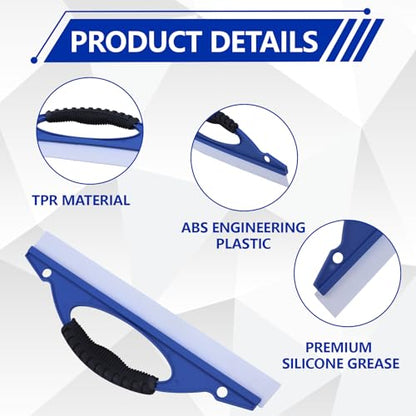 Hovom 2PCS Silicone Squeegee for Car Wash, Squeegee Car Dryer with Handle, Flexible Blade Automotive Water Scraper Tool, Water Wiper Cleaning Tool for Vehicle Window Glass Shower Door Wall (2 PCS) - color: 2 Pcs